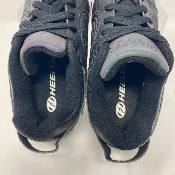 Heelys Voyager Skate Shoes - Size 4 Sneakers Black White Reflective HE100330M - Picture 5 of 14